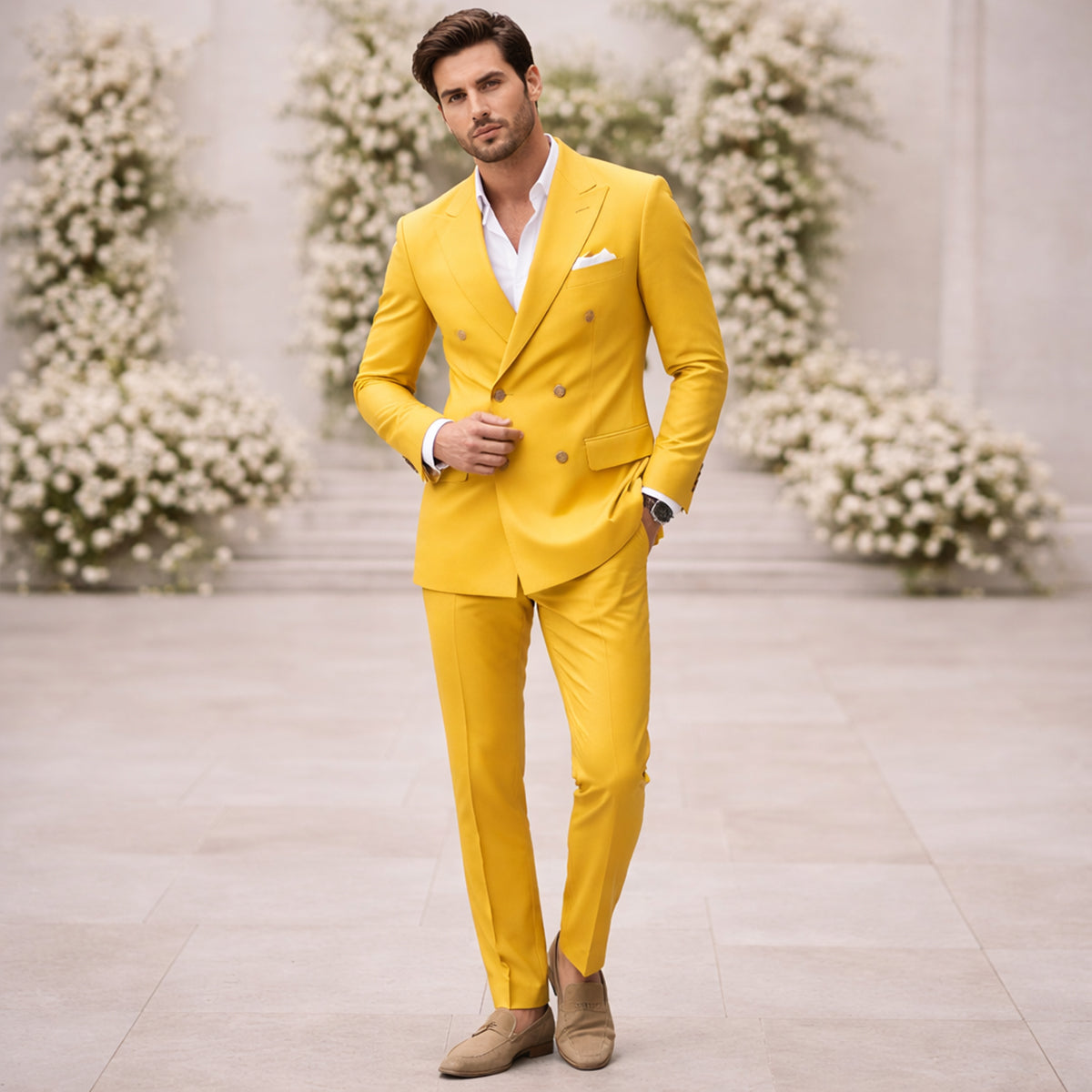 The Bolzano Men’s Double Breasted Suit – Stylish Formal Jacket and Trousers Set