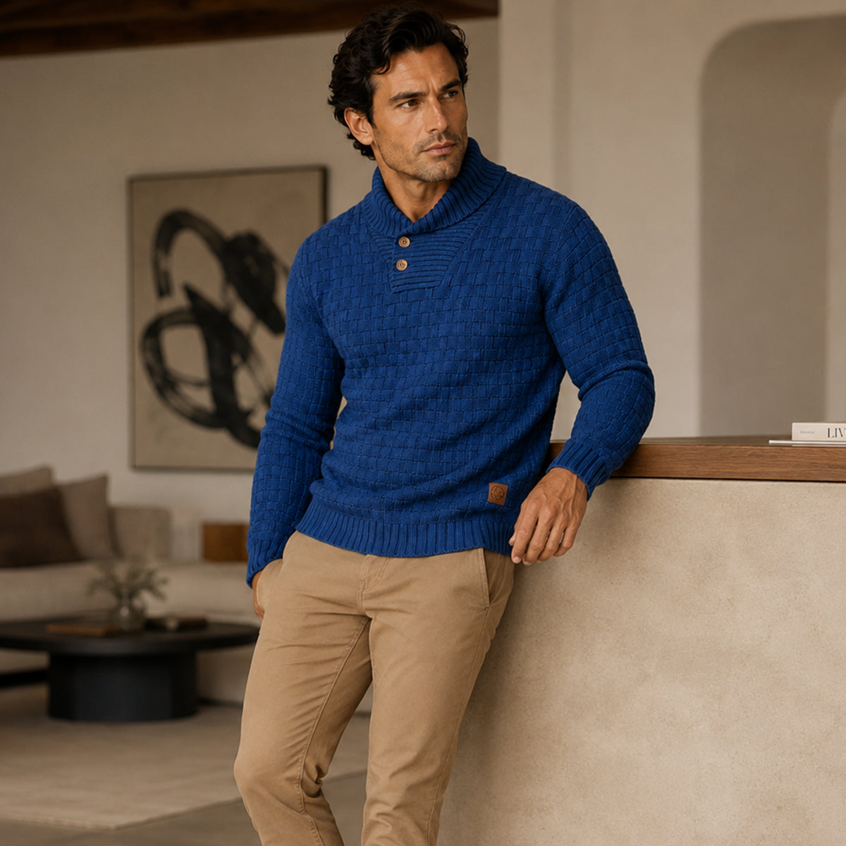 The Stirling Men's Textured Knit Winter Jumper