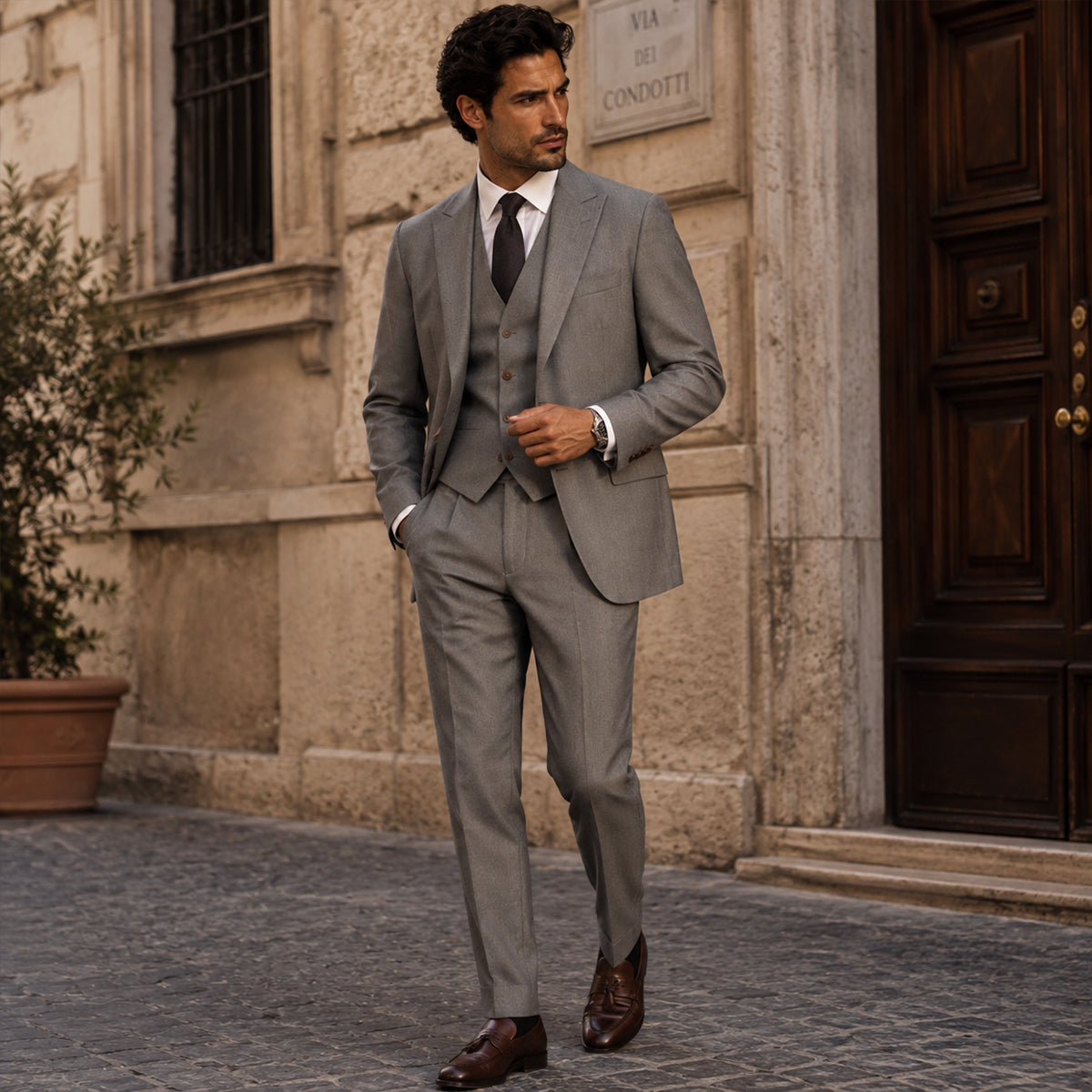 The Radicofani Men’s Elegant 3 Piece Set - Jacket, Gilet & Trousers