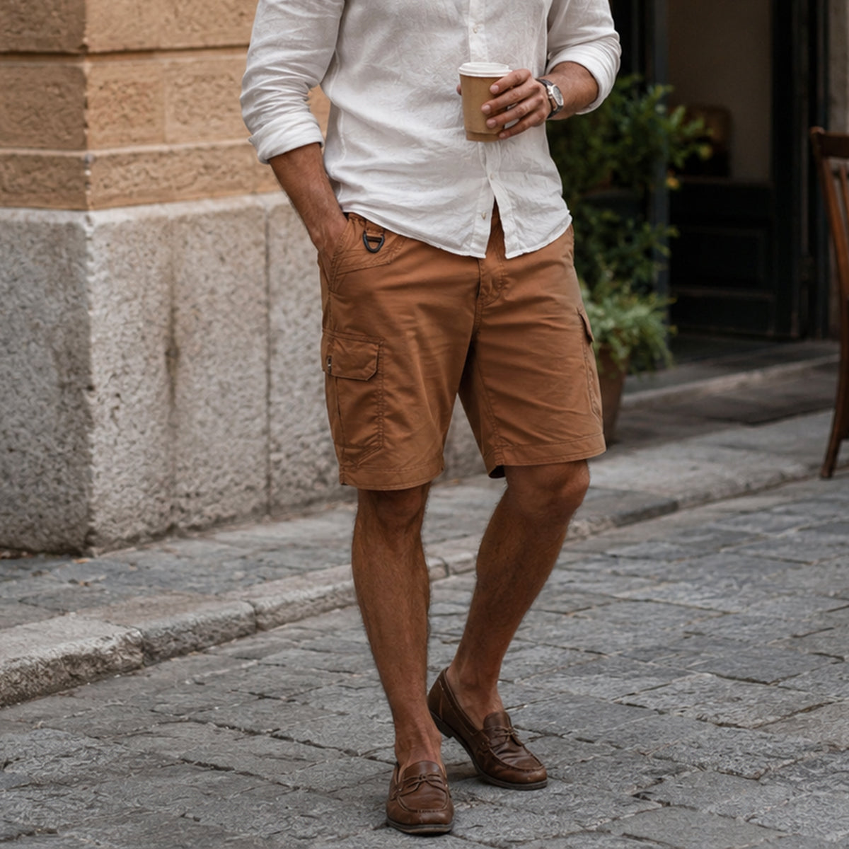The Cambridge Mens' Trendy Cotton Cargo Shorts