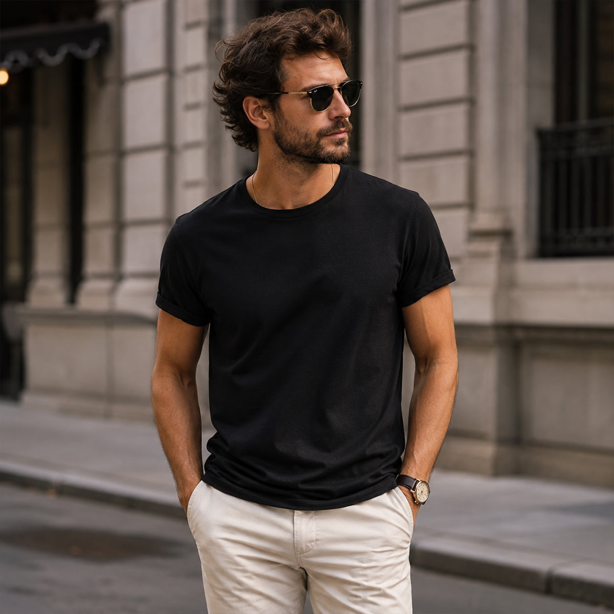 Men’s Cotton Crew Neck Basic T Shirt