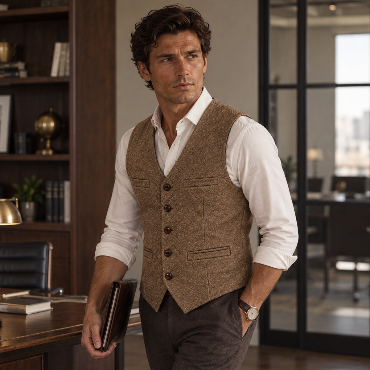 The St. Andrews Men's Elegant Button Up Vintage Waistcoat
