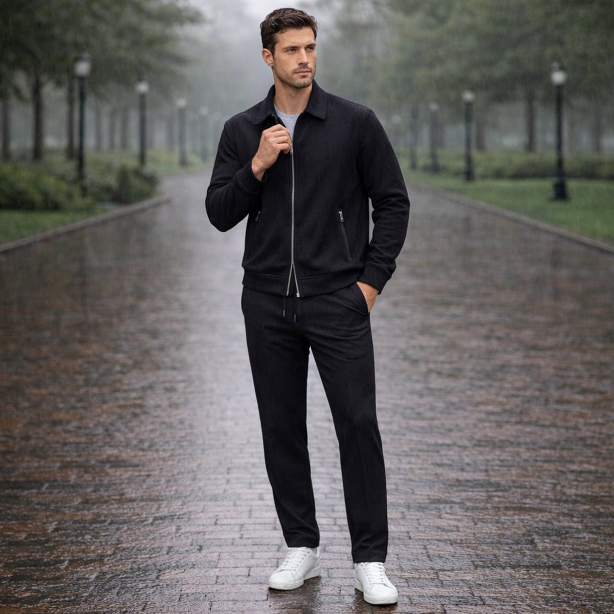 The Napoli Men’s Casual Summer Set – Jacket & Trousers Set