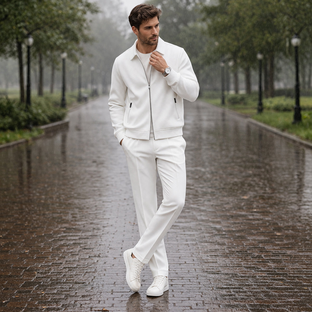 The Napoli Men’s Casual Summer Set – Jacket & Trousers Set