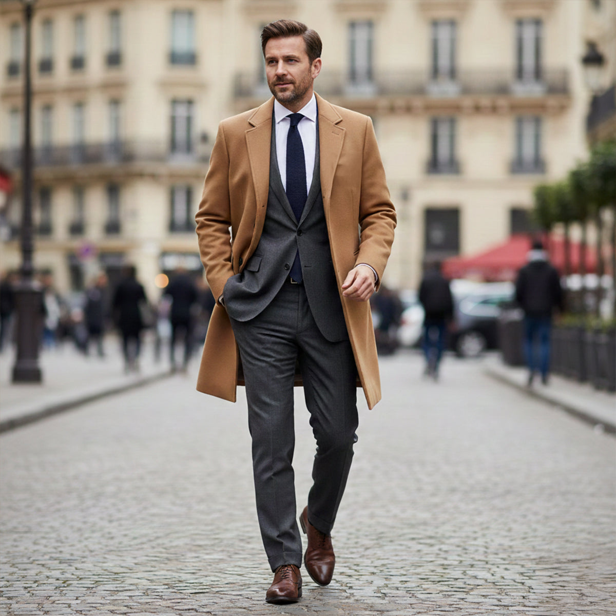 The Belmont Men’s Elegant Classic Wool Overcoat