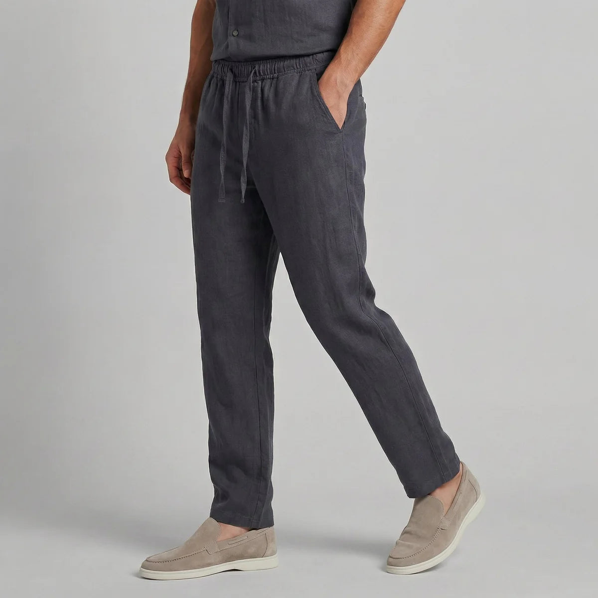 The Cremona Men's Relaxed Fit Linen Drawstring Trousers
