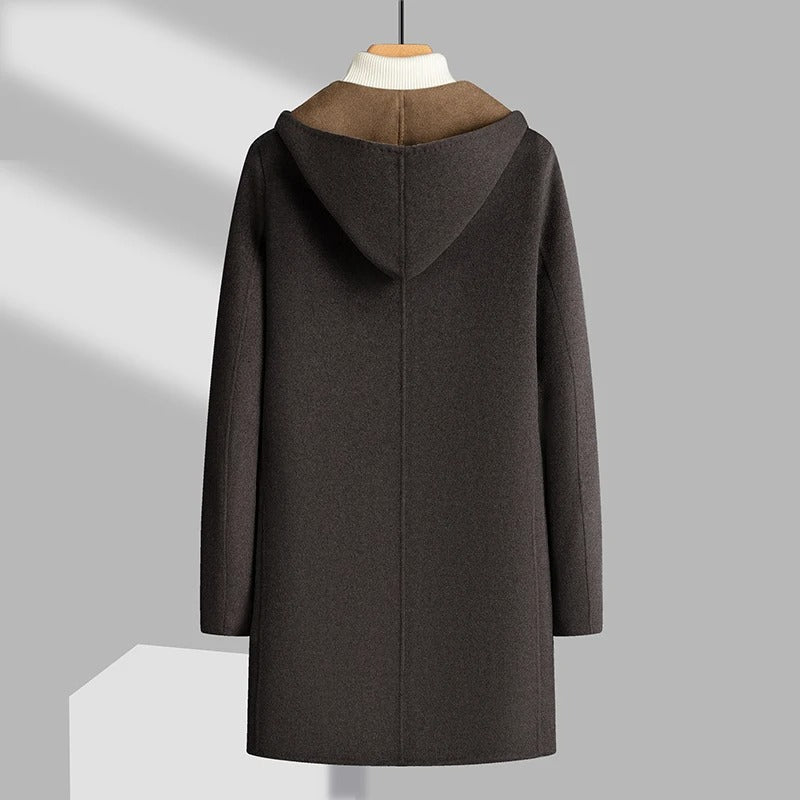 The Portman Men's Hooded Wool Blend Overcoat