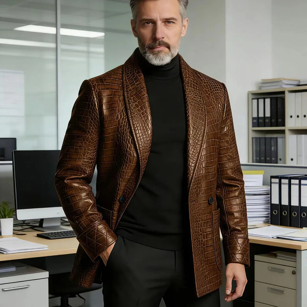The Strand Men's Slim Fit Embossed Blazer