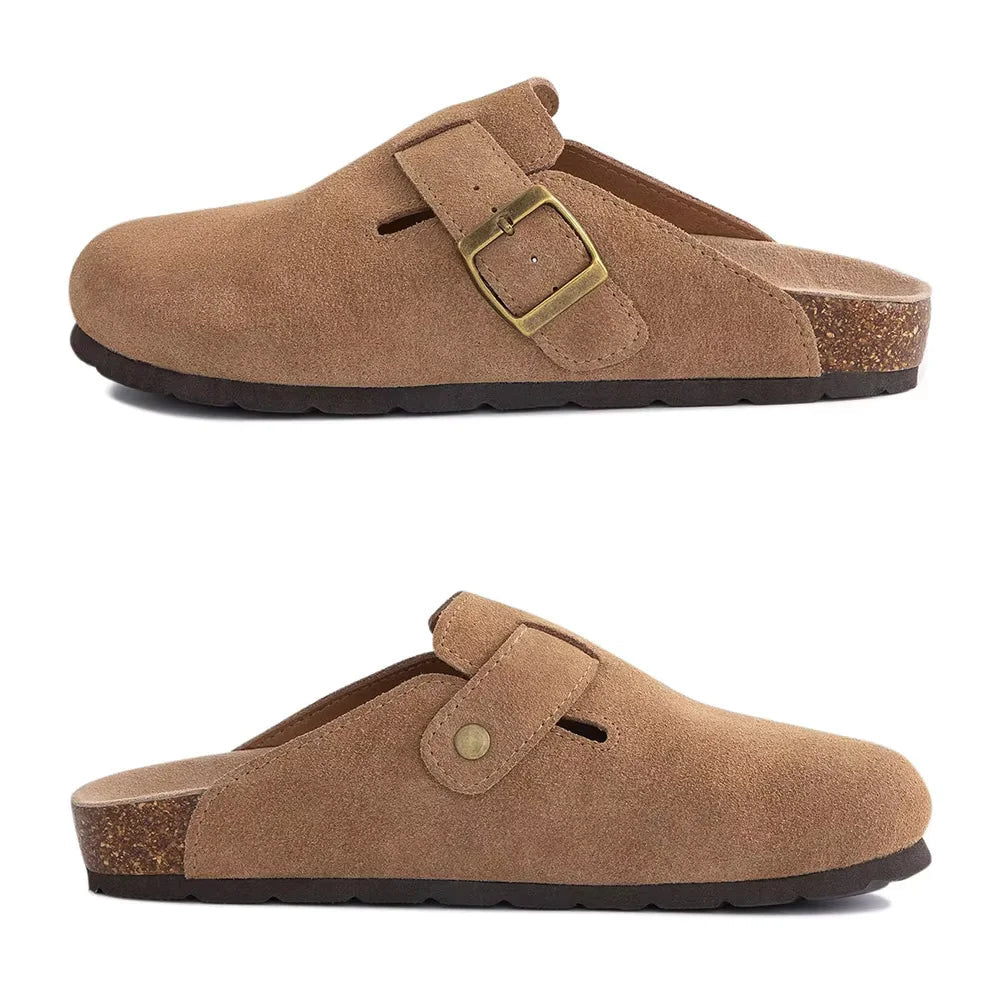 The Bankside Men's Suede Buckle Cork Clogs