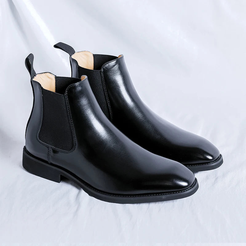 The Notting Hill Men's Pointed Toe Leather Dress Boots