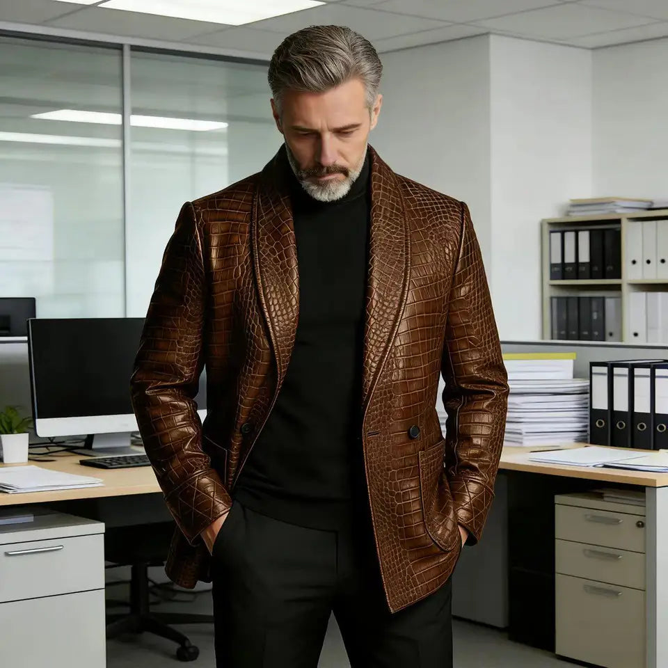 The Strand Men's Slim Fit Embossed Blazer
