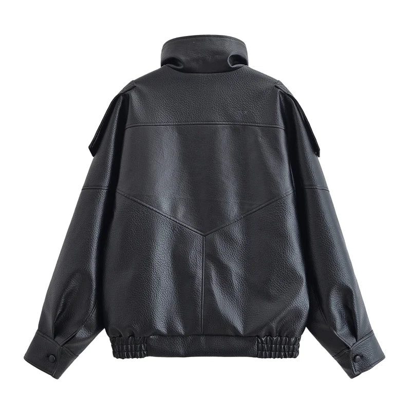 Women's Bomber Jacket – Classic High Collar Jacket