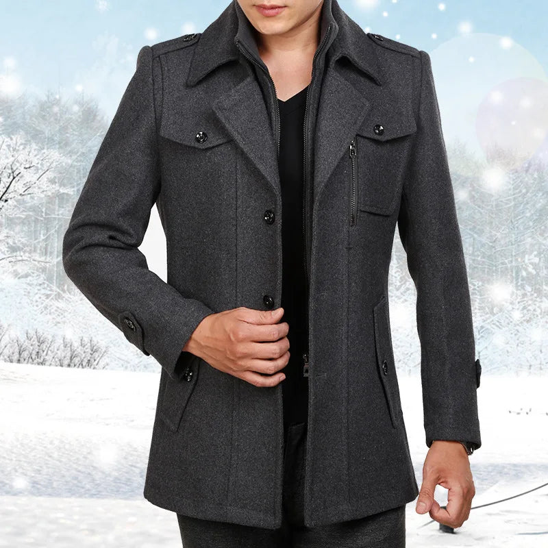 The Greenwich Men's Slim Fit Wool Blend Overcoat