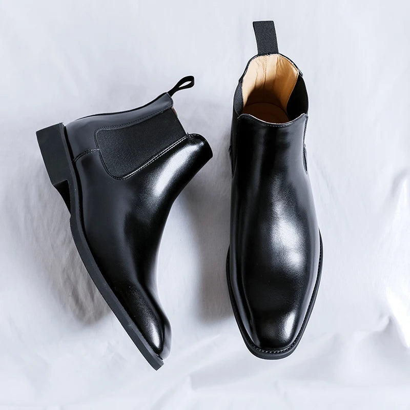 The Notting Hill Men's Pointed Toe Leather Dress Boots