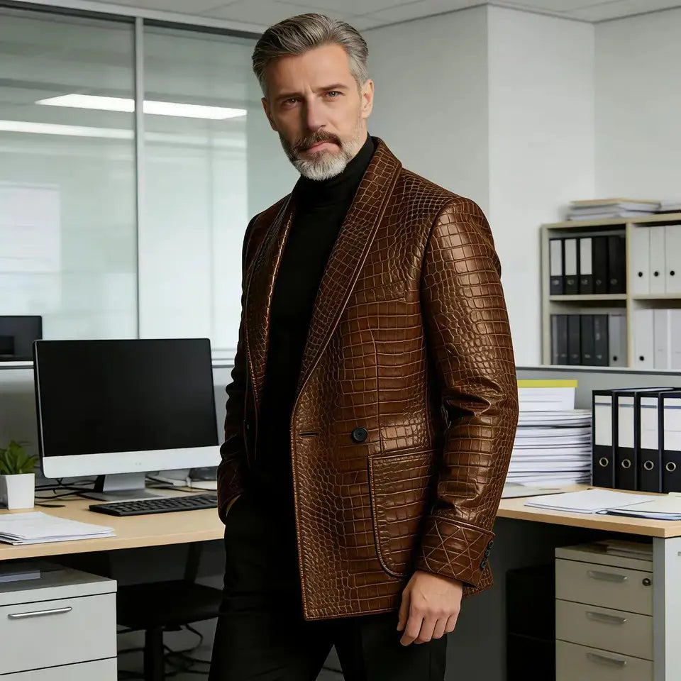 The Strand Men's Slim Fit Embossed Blazer