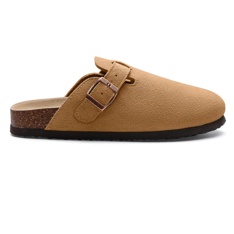 The Bankside Men's Suede Buckle Cork Clogs