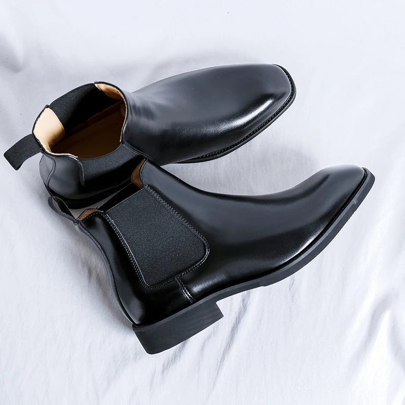 The Notting Hill Men's Pointed Toe Leather Dress Boots