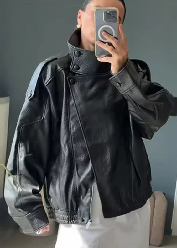 Women's Bomber Jacket – Classic High Collar Jacket