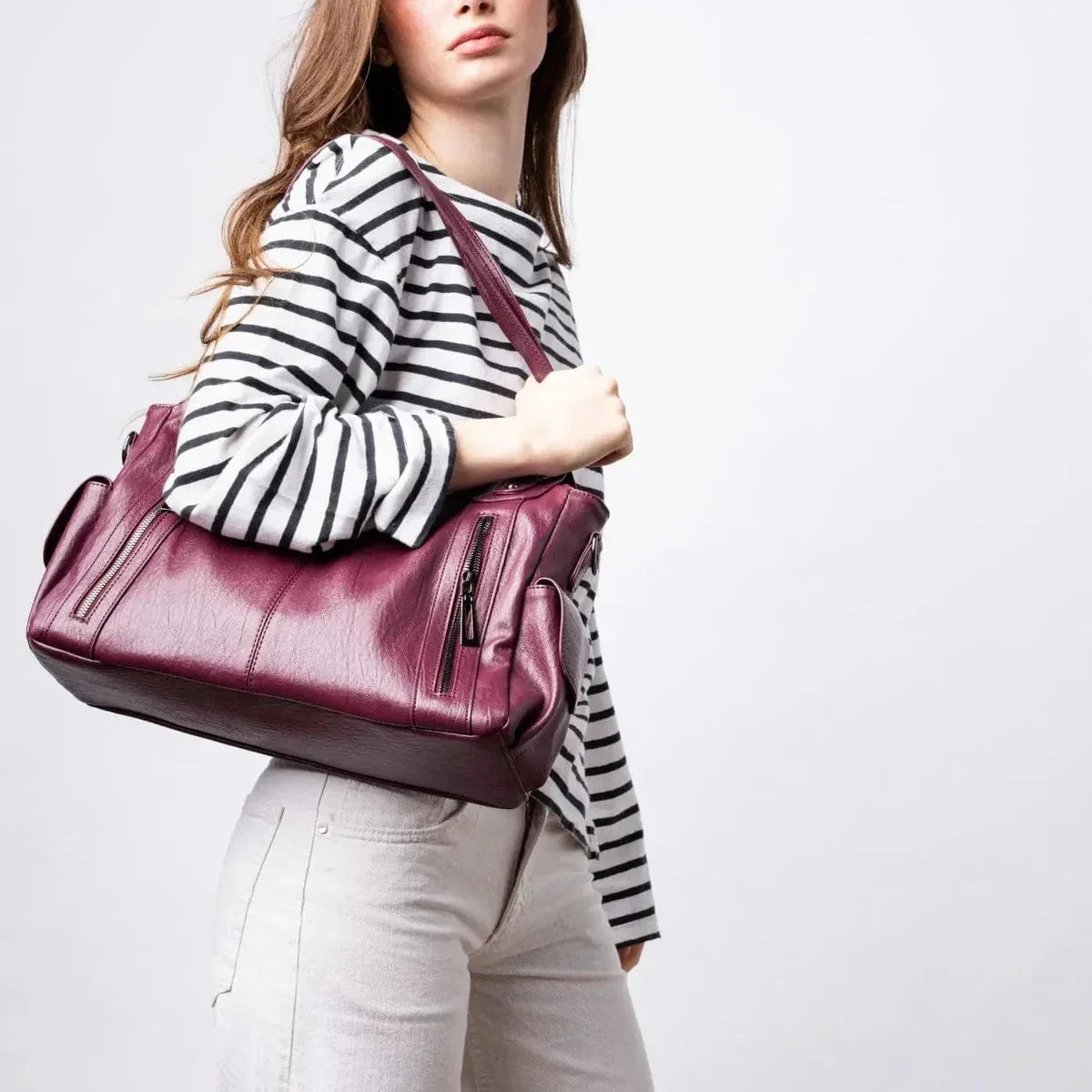 Large Tote Bag – Roomy Vegan Leather Shoulder Bag for Women