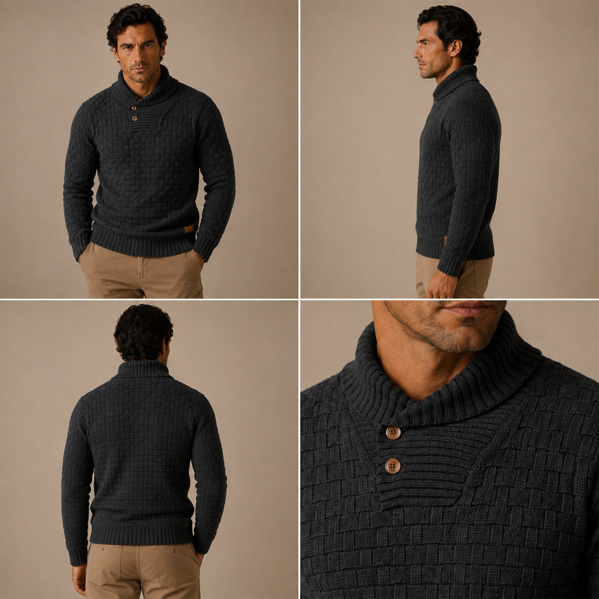 The Stirling Men's Textured Knit Winter Jumper