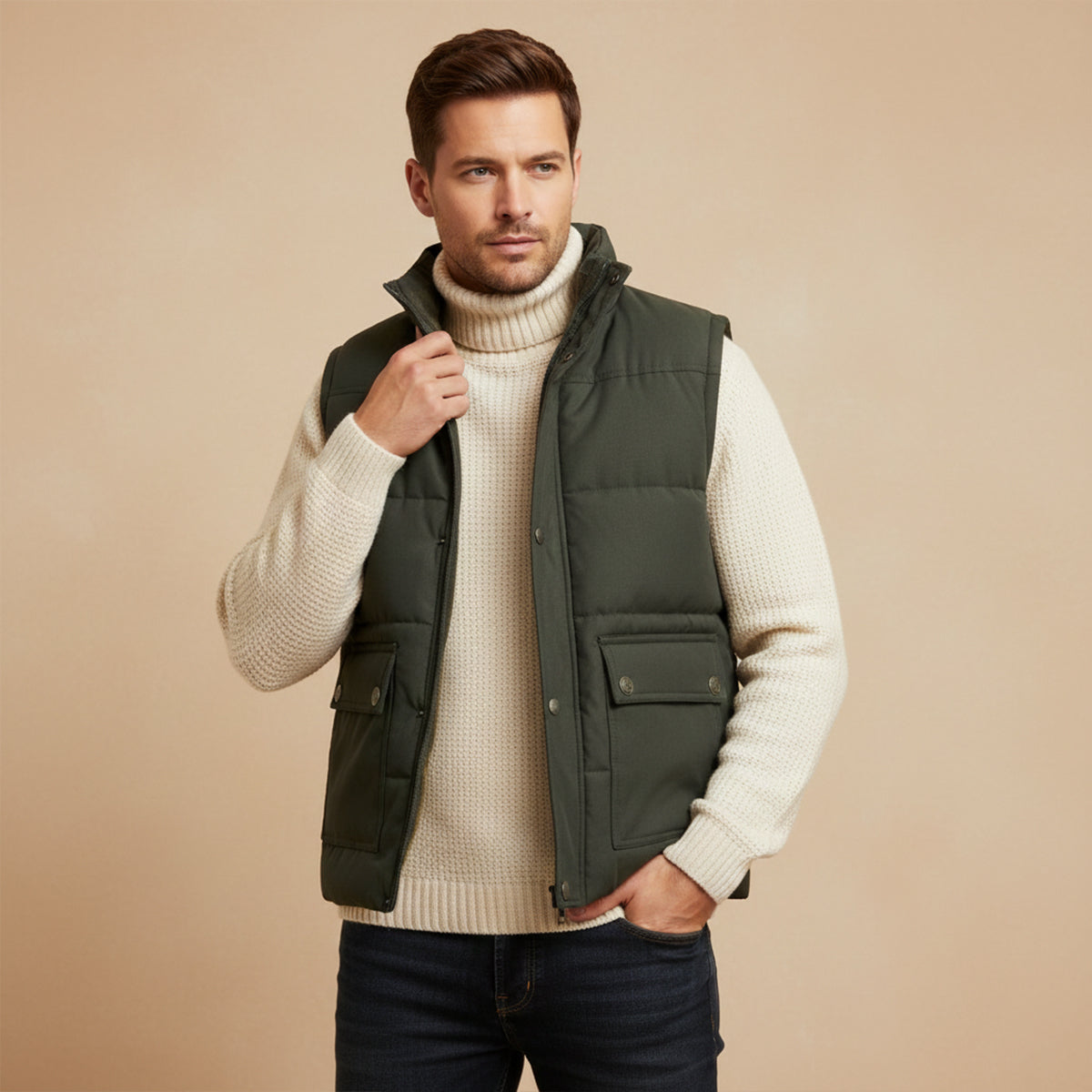 The Aspen Men's Warm Modern Fleece Lined Winter Gilet