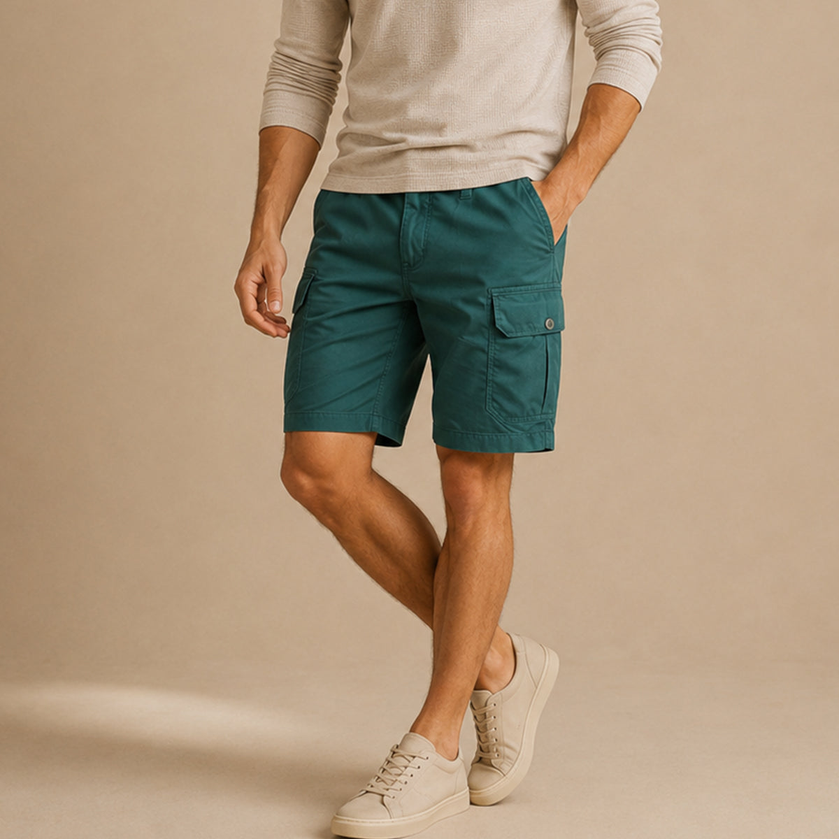 The Cambridge Mens' Trendy Cotton Cargo Shorts
