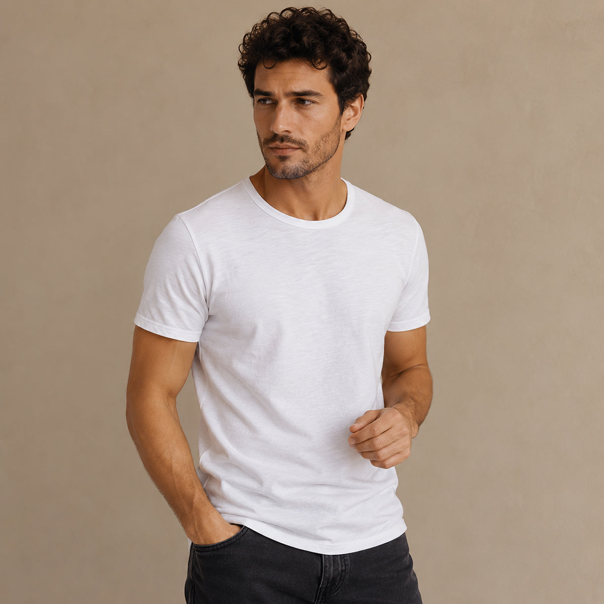 Men’s Cotton Crew Neck Basic T Shirt