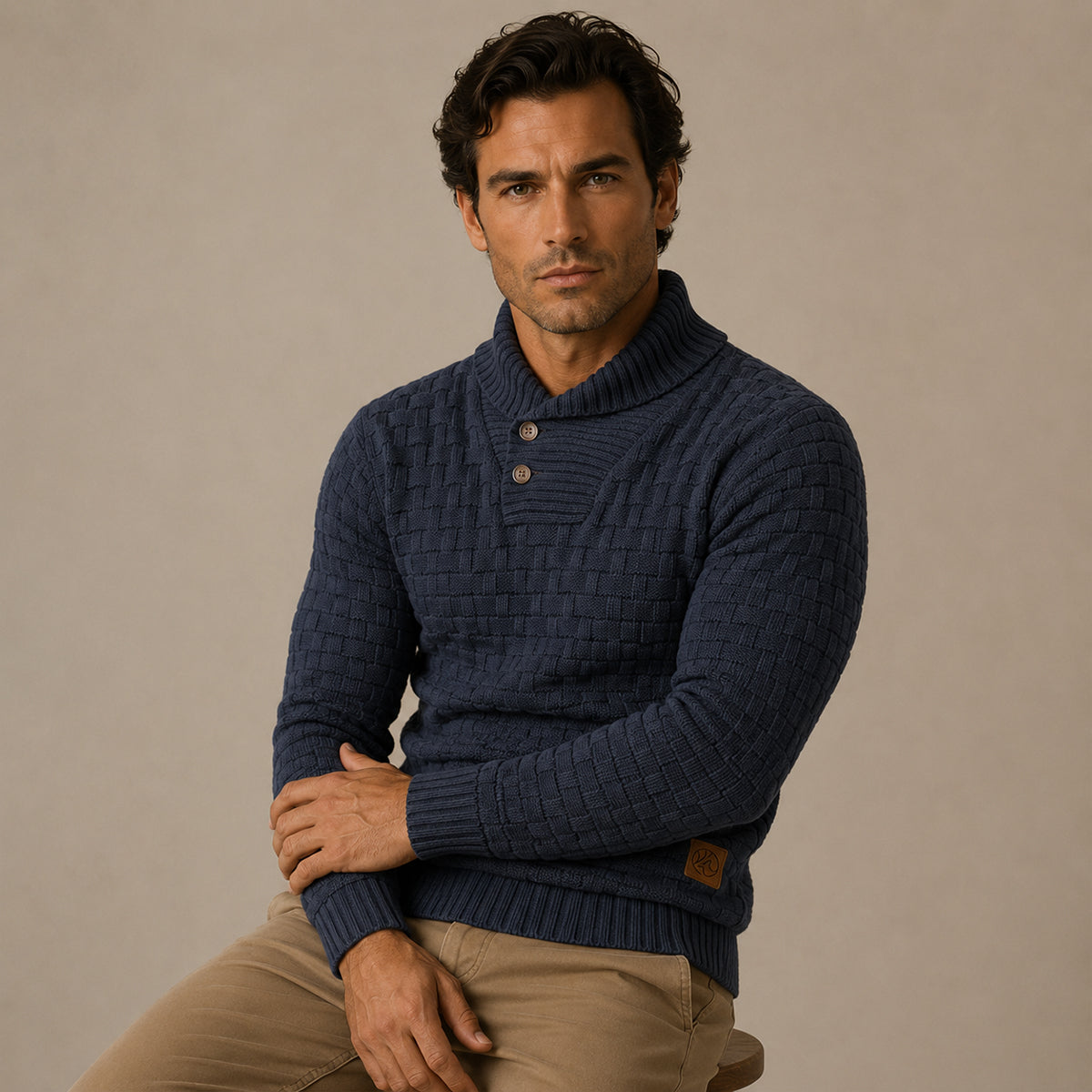 The Stirling Men's Textured Knit Winter Jumper