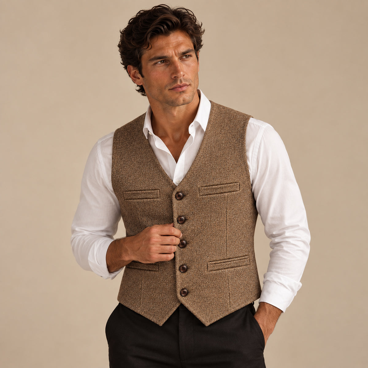 The St. Andrews Men's Elegant Button Up Vintage Waistcoat