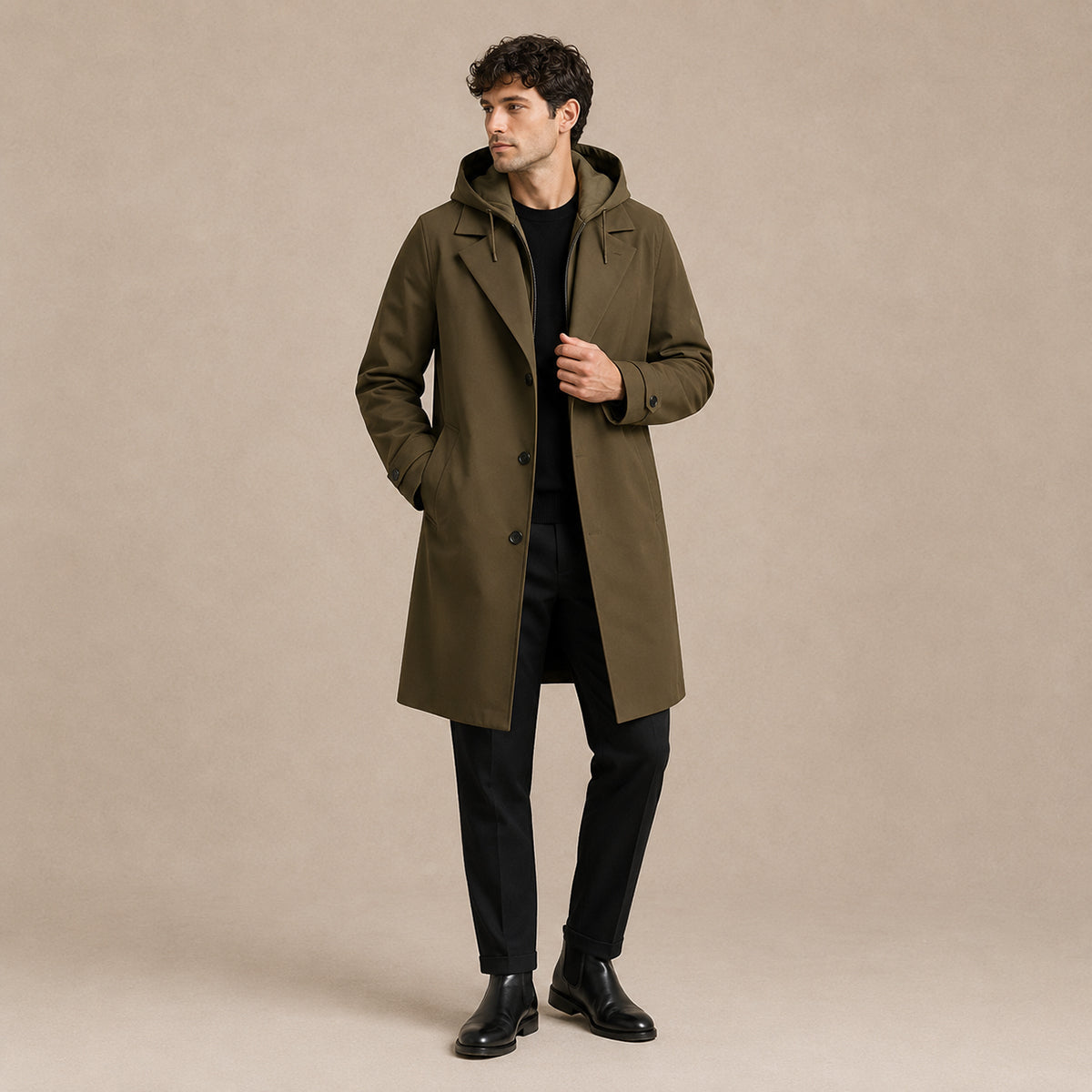 The Oldborough Men's Hooded Parka – Waterproof Warm Long Rain Coat