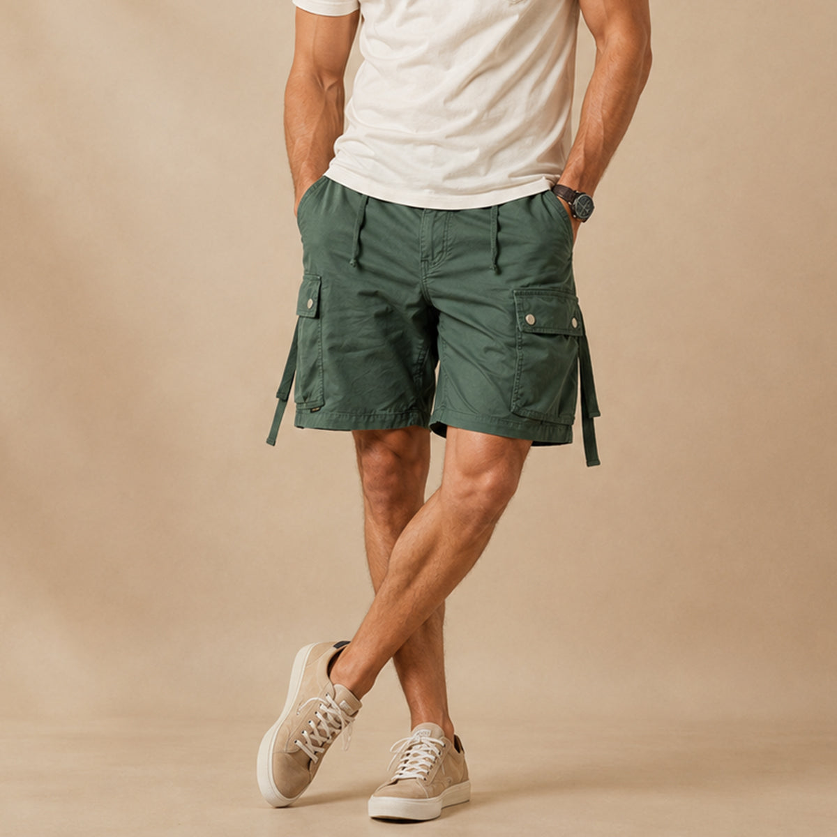 The Durham Men’s Utility Cargo Shorts with Multi Side Pockets