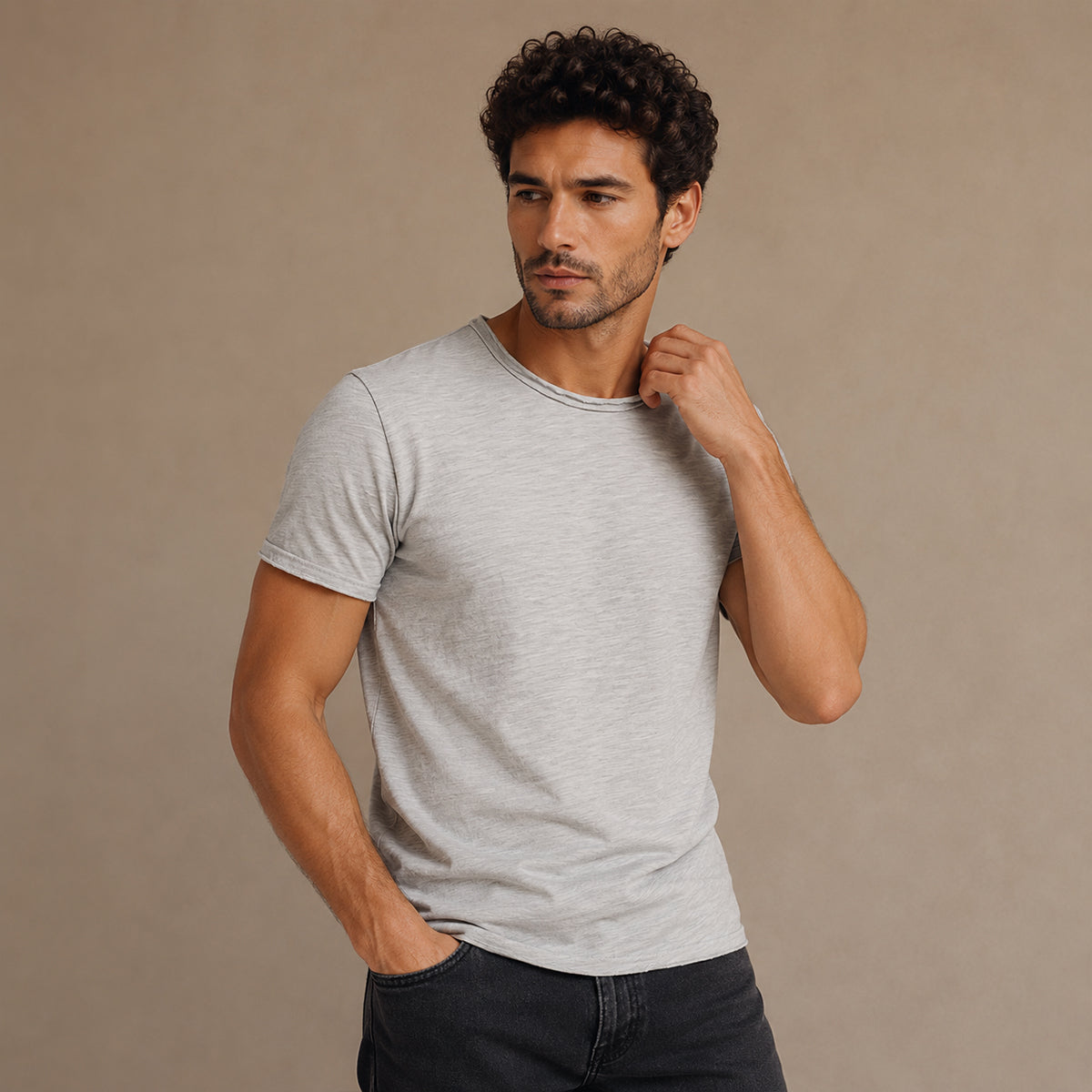 Men’s Cotton Crew Neck Basic T Shirt