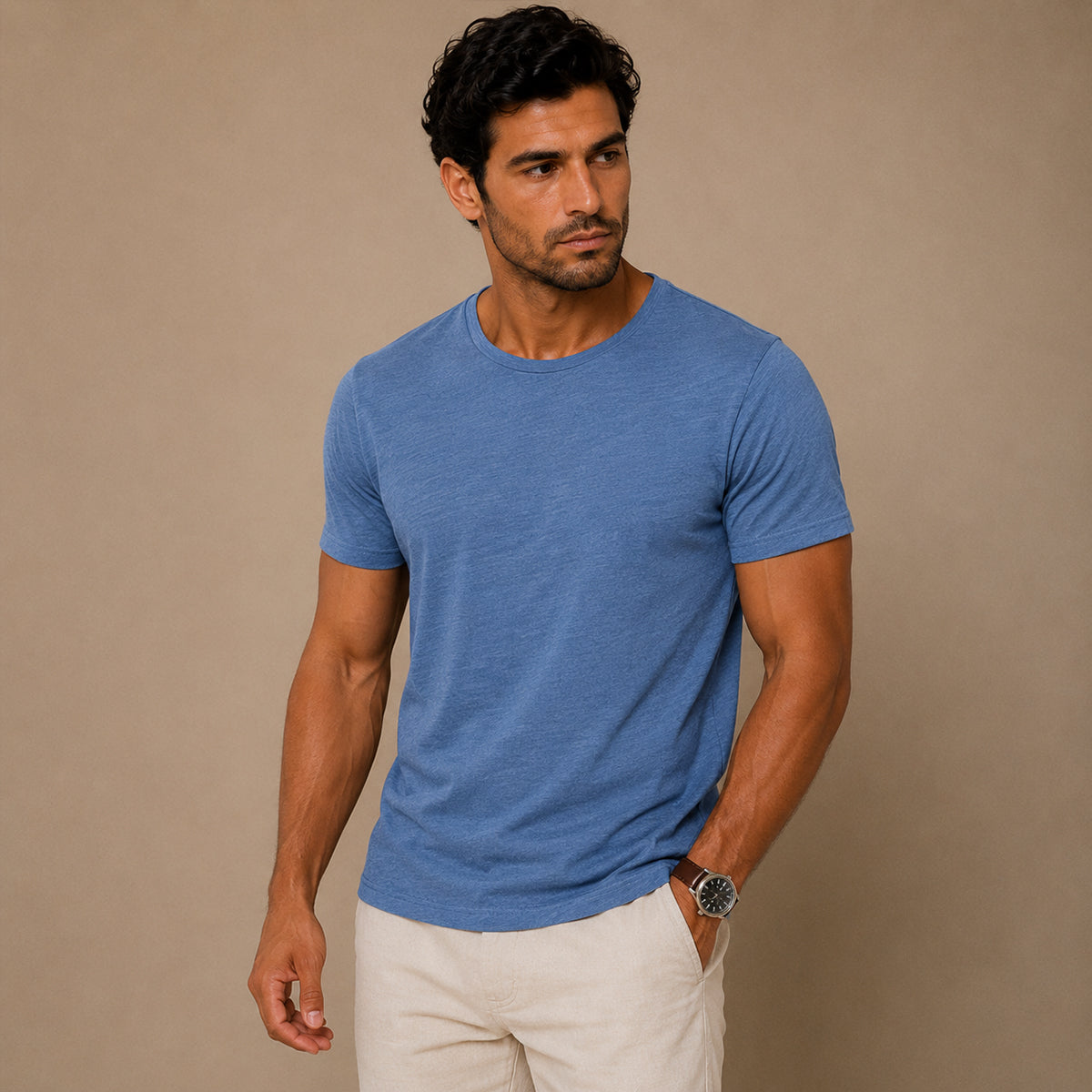 The Urbino Men’s Breathable Cotton Crew Neck Basic T Shirt