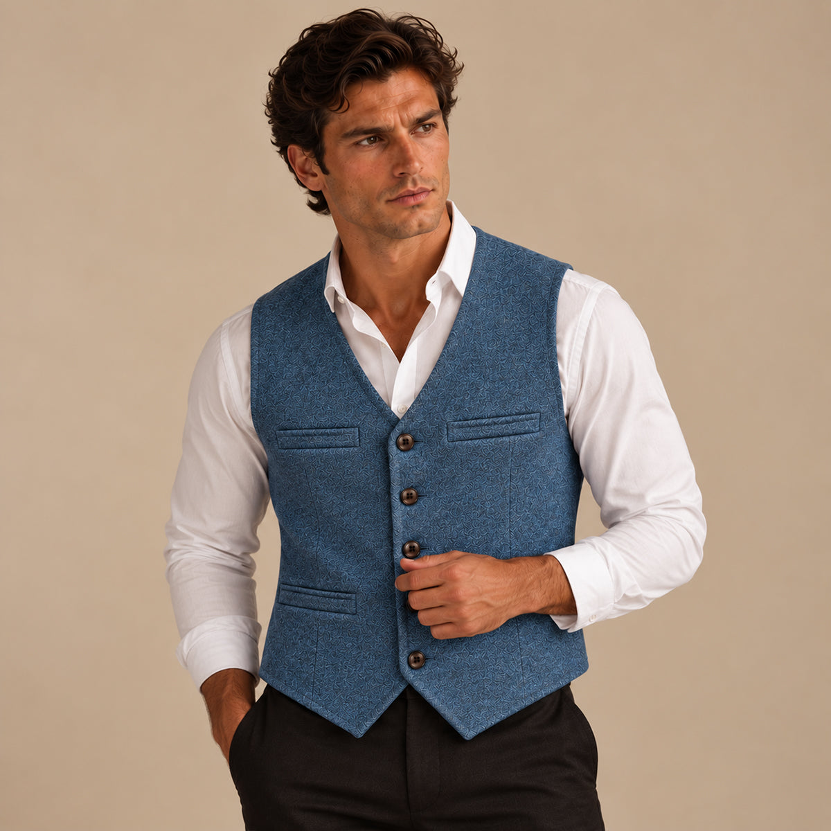 The St. Andrews Men's Elegant Button Up Vintage Waistcoat