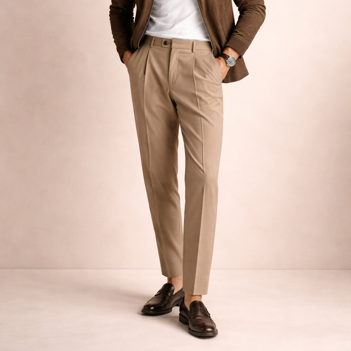 The Brighton Men’s Vintage Classic Tailored Pleated Trousers