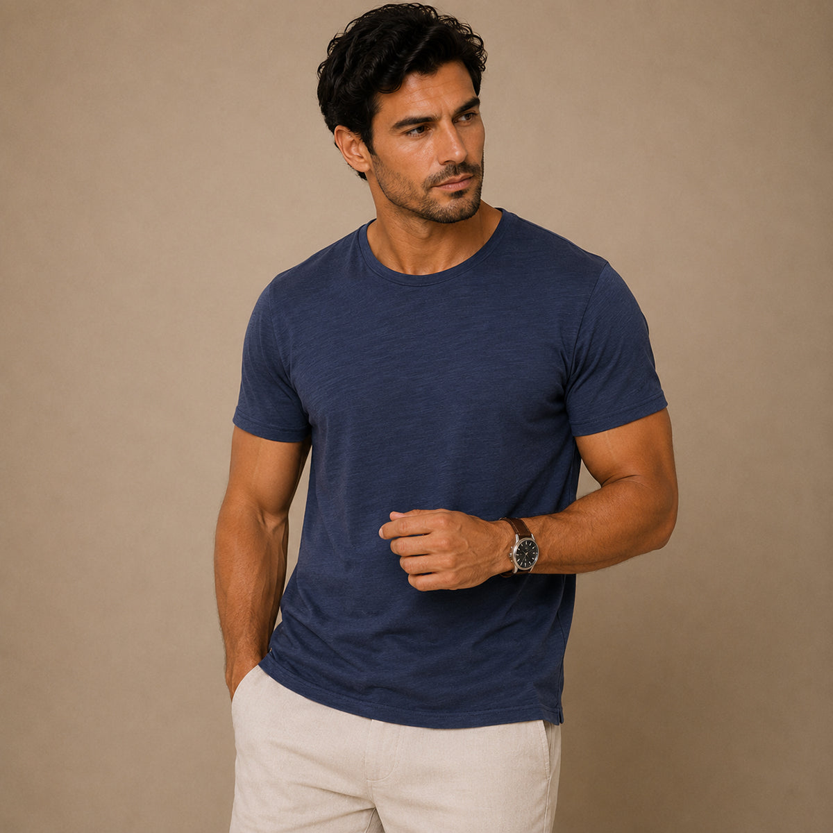 The Urbino Men’s Breathable Cotton Crew Neck Basic T Shirt
