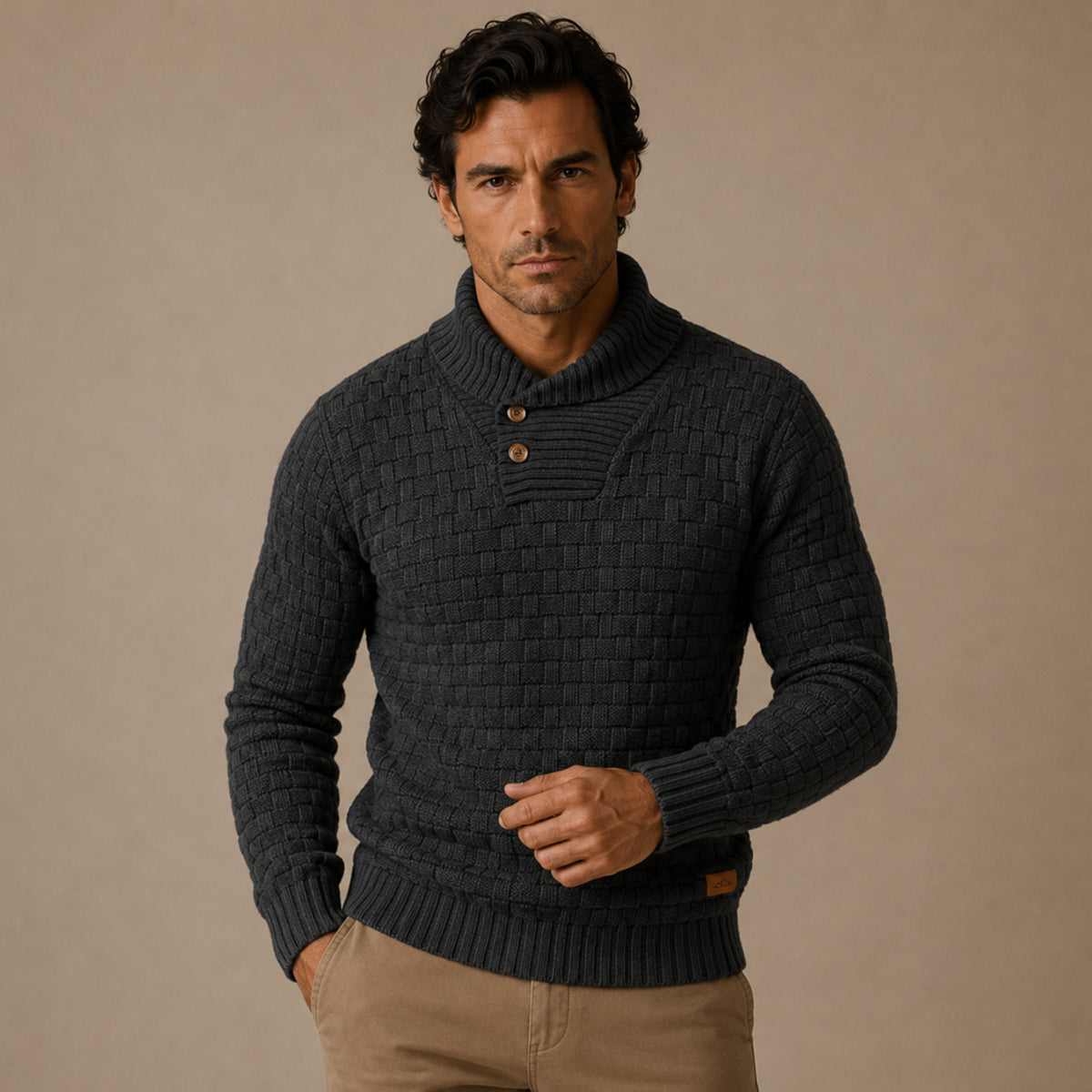 The Stirling Men's Textured Knit Winter Jumper