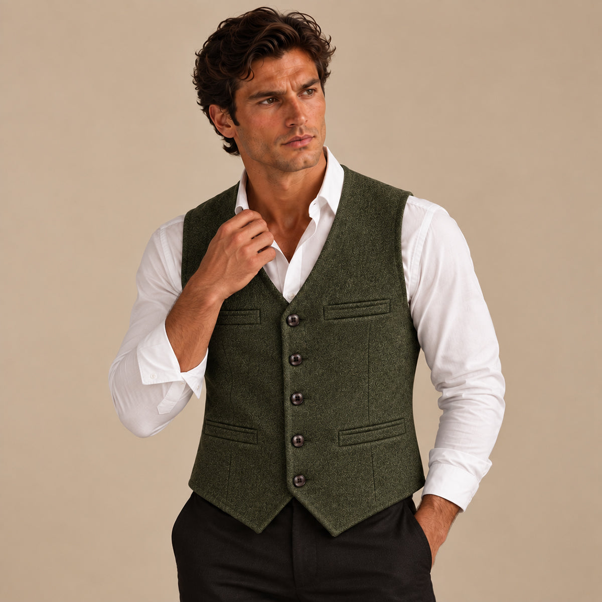 The St. Andrews Men's Elegant Button Up Vintage Waistcoat