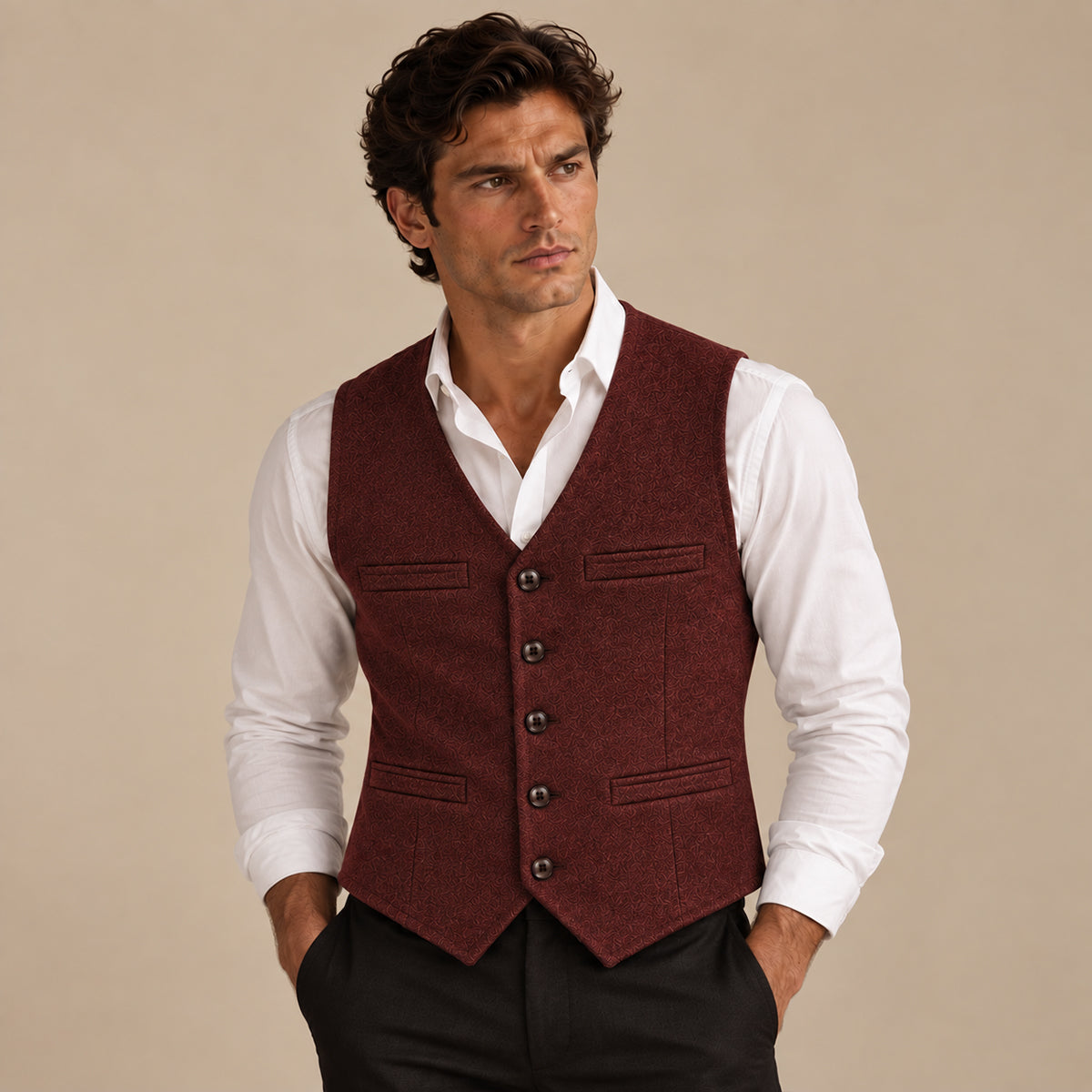 The St. Andrews Men's Elegant Button Up Vintage Waistcoat