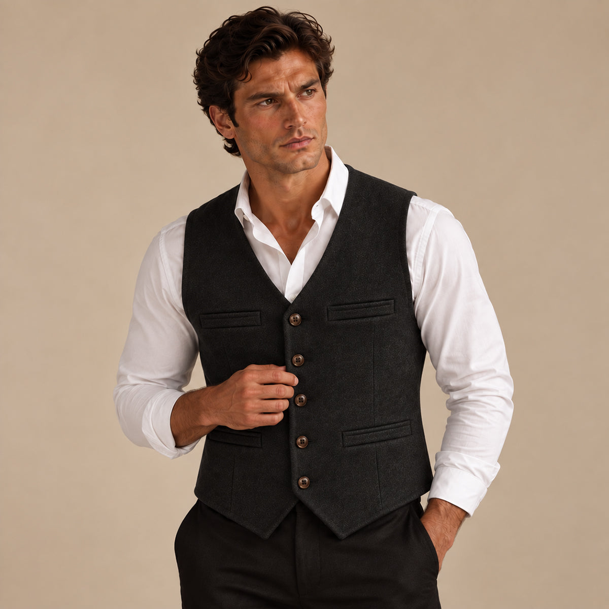 The St. Andrews Men's Elegant Button Up Vintage Waistcoat