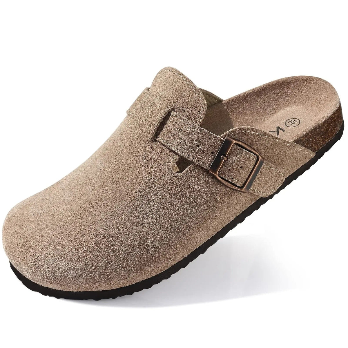 The Angel Men's Suede Buckle Comfort Clogs