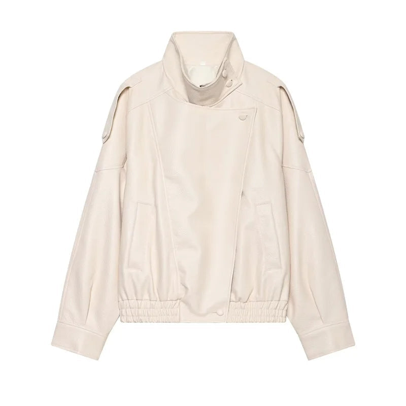 Women's Bomber Jacket – Classic High Collar Jacket