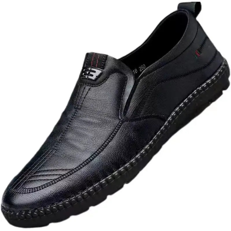 The Temple Men's Leather Slip On Walking Loafers