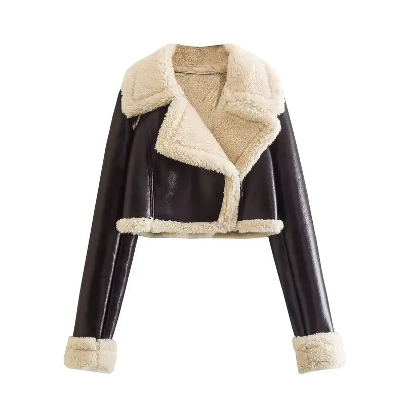Women's Faux Fur Trim Jacket – Vintage Aviator Style