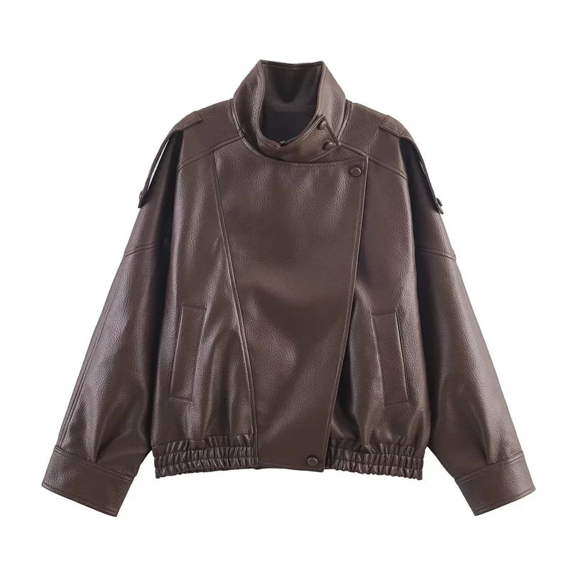 Women's Bomber Jacket – Classic High Collar Jacket