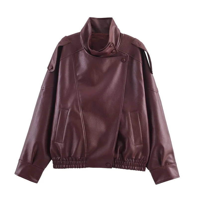 Women's Bomber Jacket – Classic High Collar Jacket