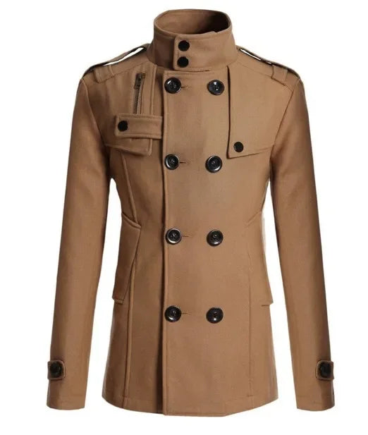 The St James Men's Double Breasted Slim Fit Coat