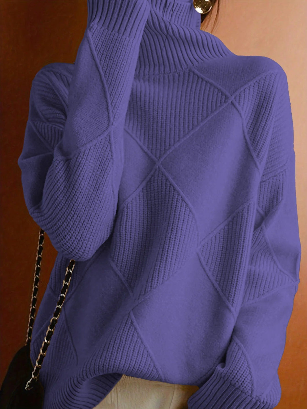 Women's Ribbed Jumper – High Neck Knitted Jumper