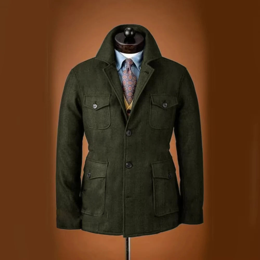 The Regent Men's Multi Pocket Wool Blend Field Jacket