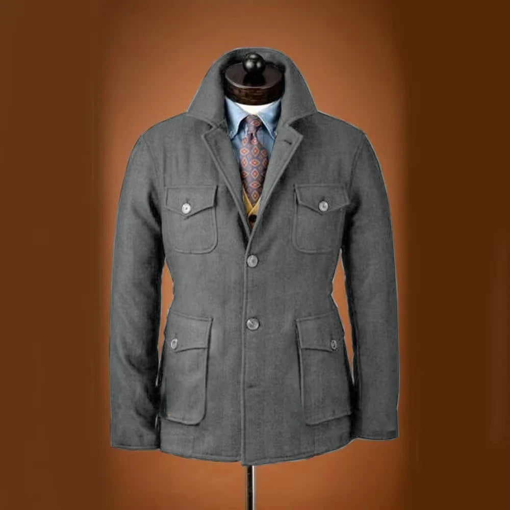 The Berkeley Men's Multi Pocket Wool Blend Jacket